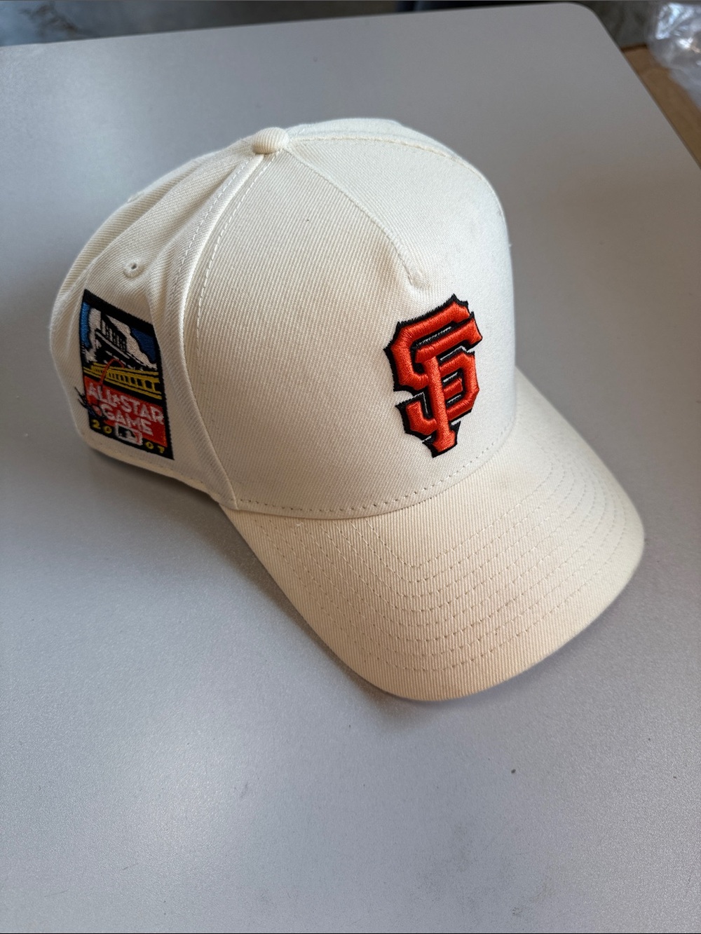 NEW ERA Men's San Francisco Giants 2007 All Star Game 9FORTY Chrome White Hat